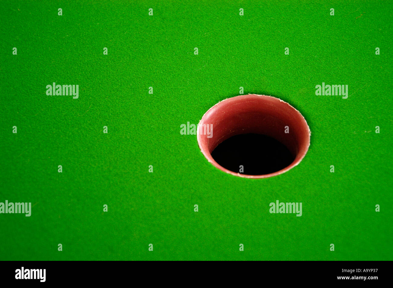 Bar billiards table hole Stock Photo Alamy
