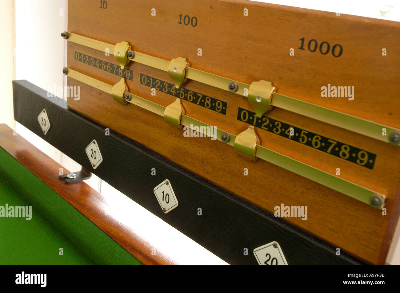 Bar billiards table score board Stock Photo Alamy Bar billiards table score board Stock Photo Alamy