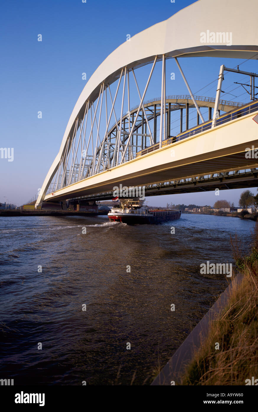 The Werkspoorbrug railway bridge crossing the Amsterdam-Rijnkanalat Utrecht Holland Stock Photo