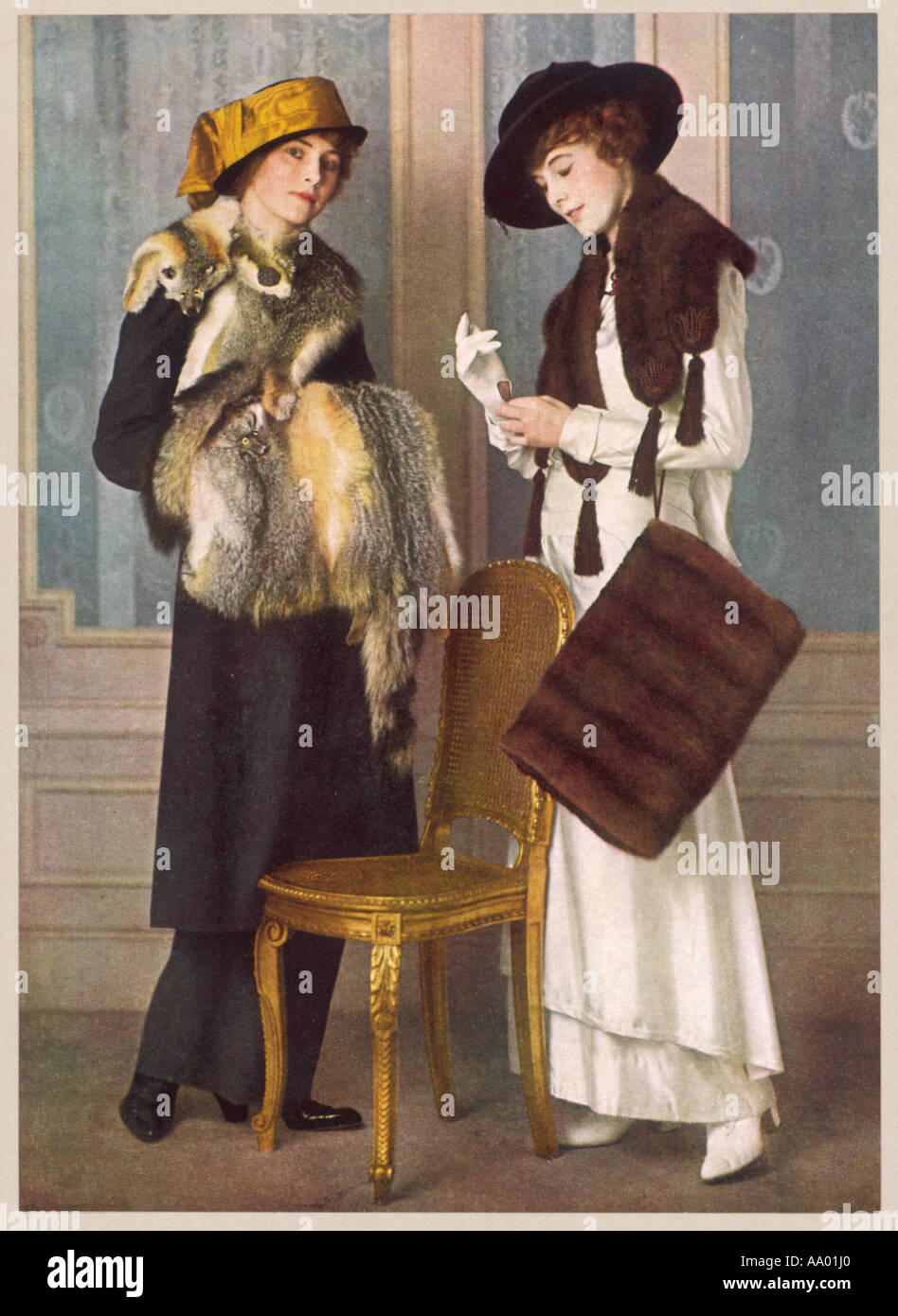 Fur Accessories 1915 Stock Photo