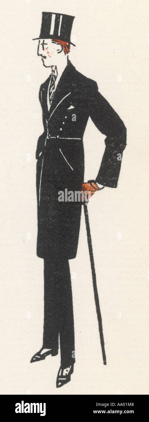 Evening Dress Men 1913 Stock Photo