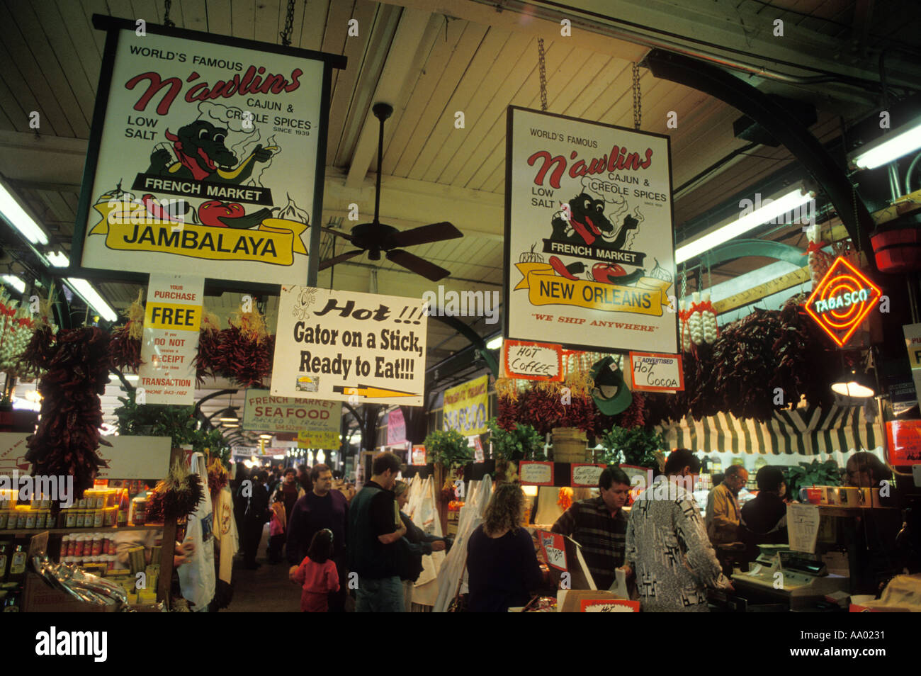 Louisiana New Orleans French Quarter French Market interior Stock Photo