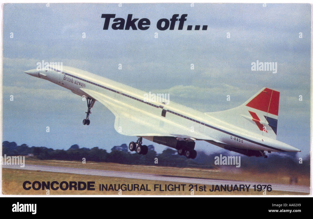 Concorde Inaugural 1976 Stock Photo