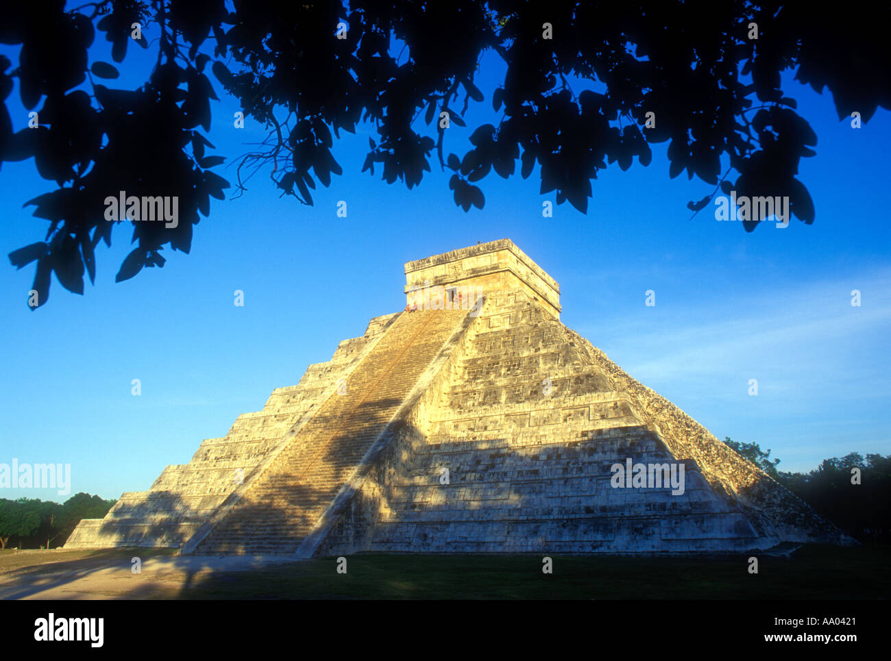 El Castillo pyramid at the Mayan ruins of Chichen Itza Yucatan Mexico