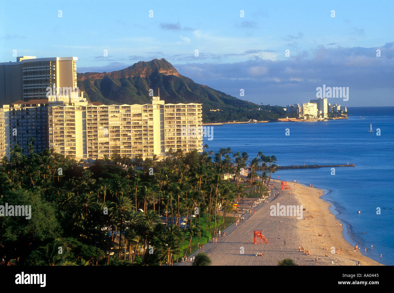 Waikiki Beach and Diamond Head Oahu Hawaii USA Stock Photo - Alamy