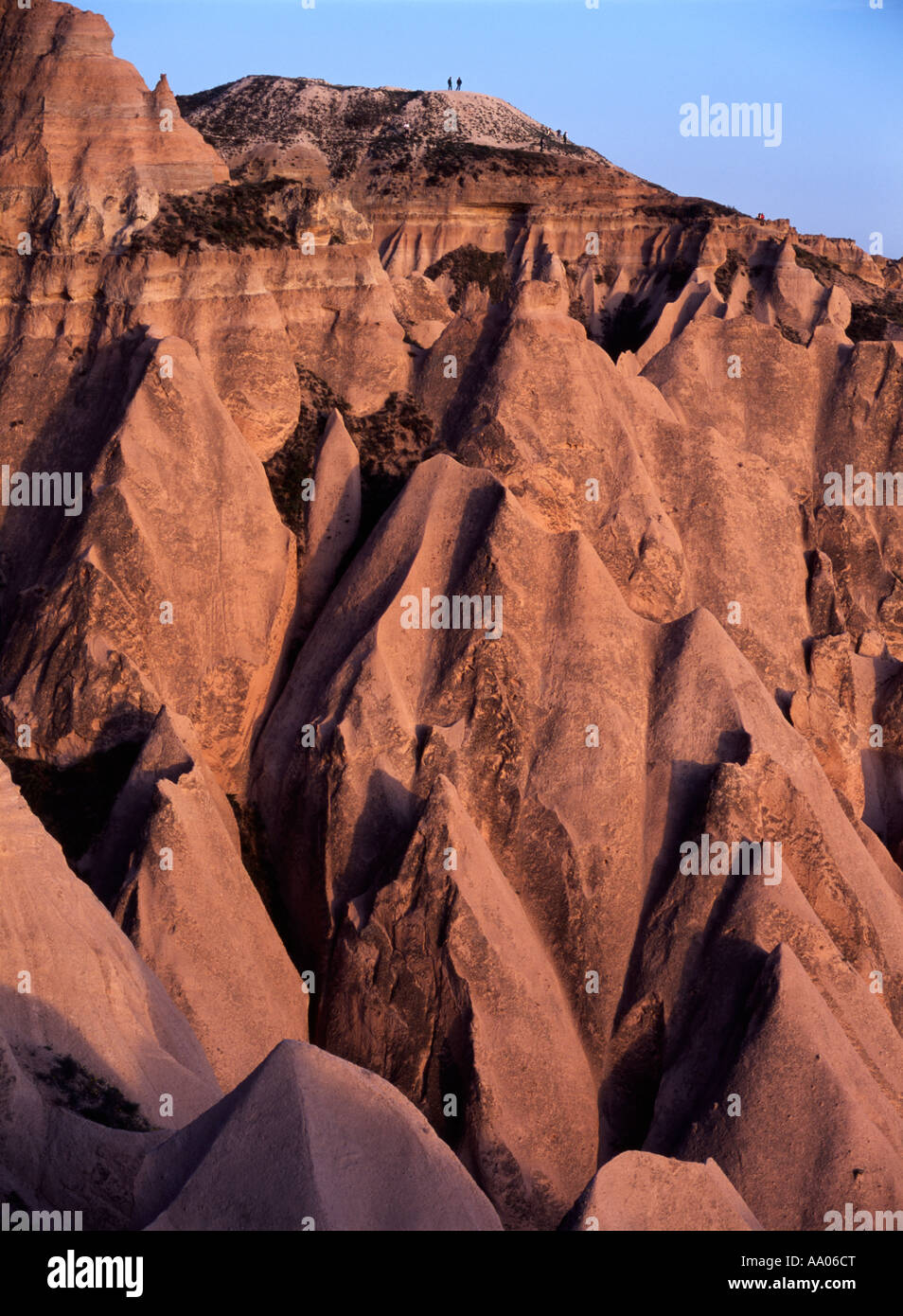 Kizilcukar red valley between Urgurp and Goreme at dusk, Cappadocia,Turkey Stock Photo