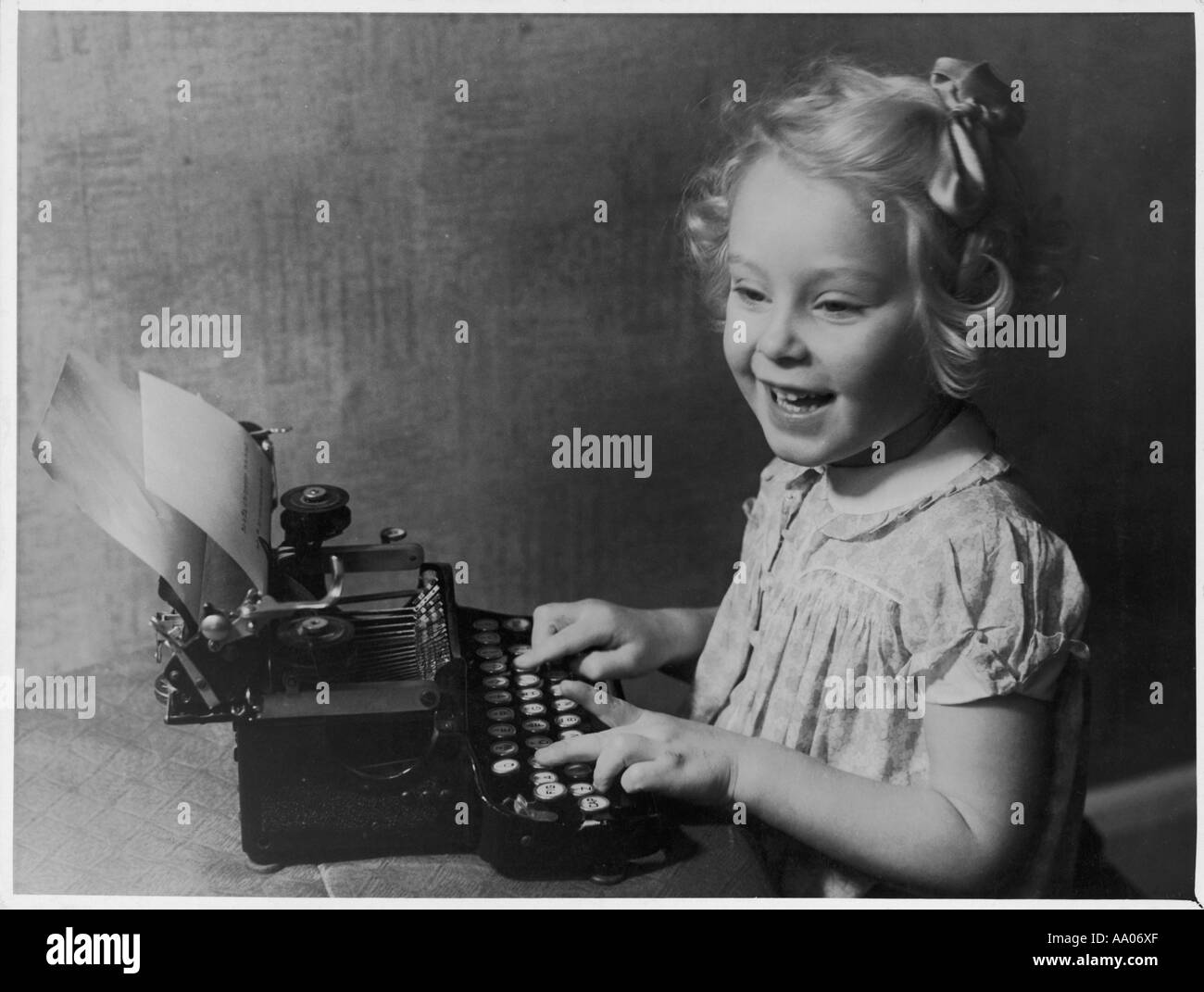 Girl Typing Stock Photo