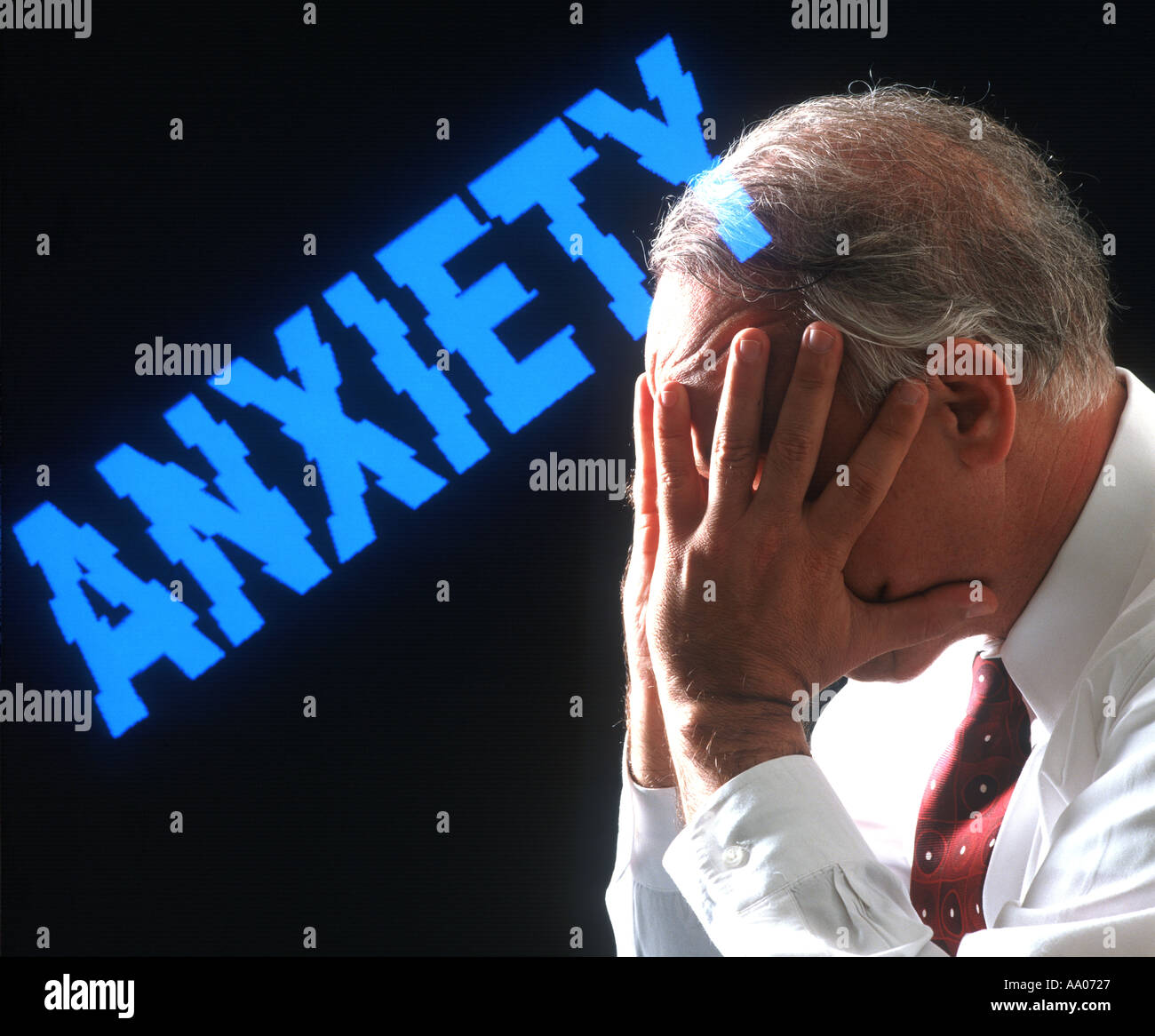 businessman suffering from anxiety attack in office Stock Photo