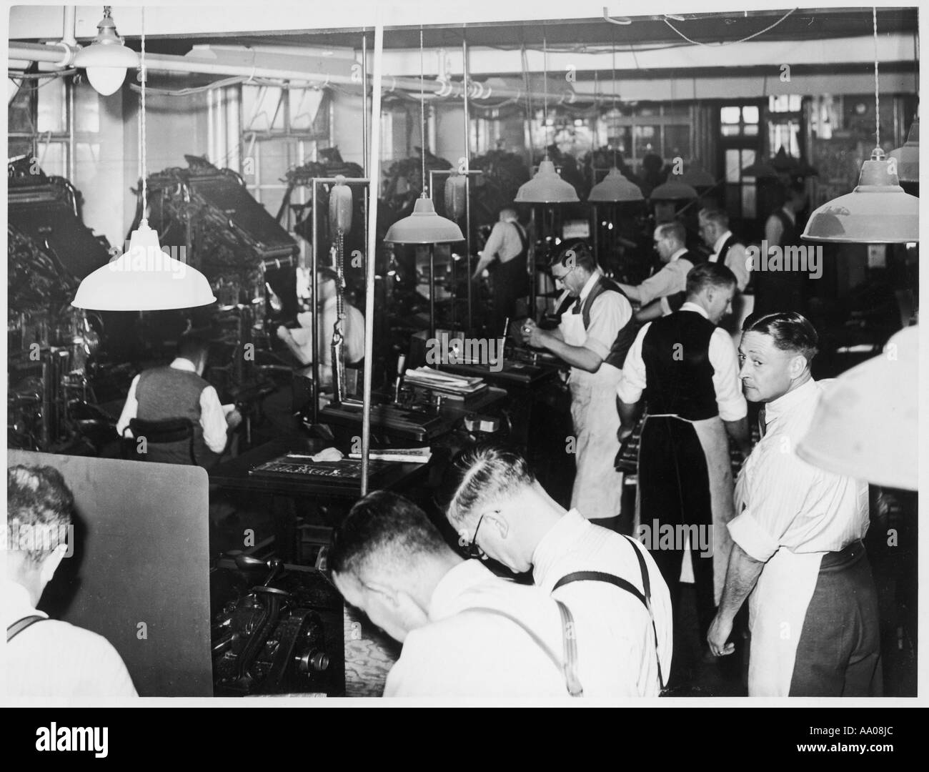 Newspaper Office 1930s Stock Photo Alamy