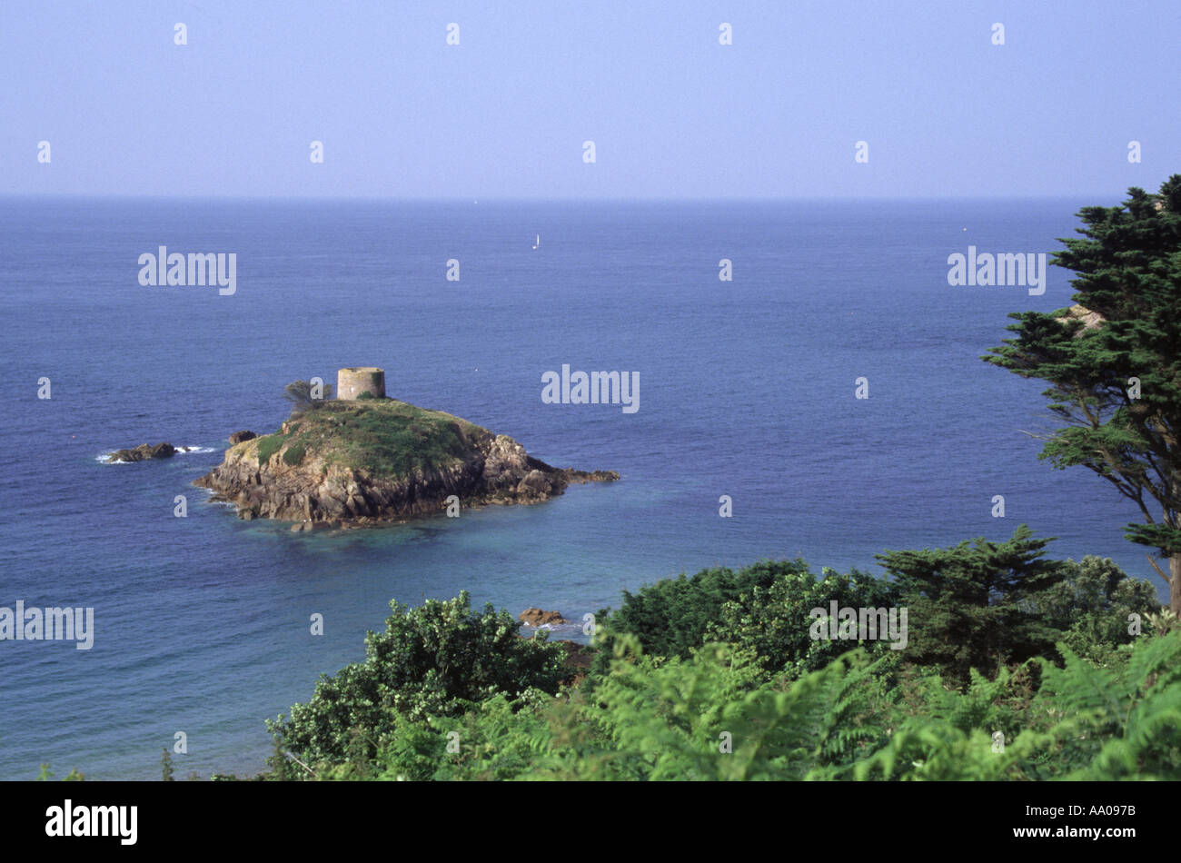 Tower Guard House Portelet Bay Jersey Channel Islands Stock Photo Alamy