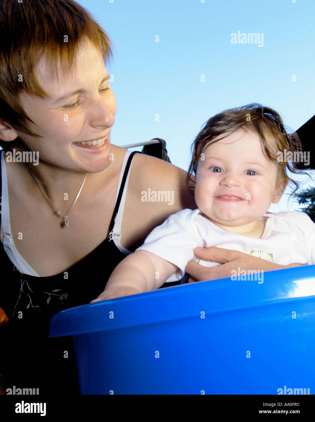 Poland Mother With Baby Girl 6 9 Months Portrait Stock Photo Alamy