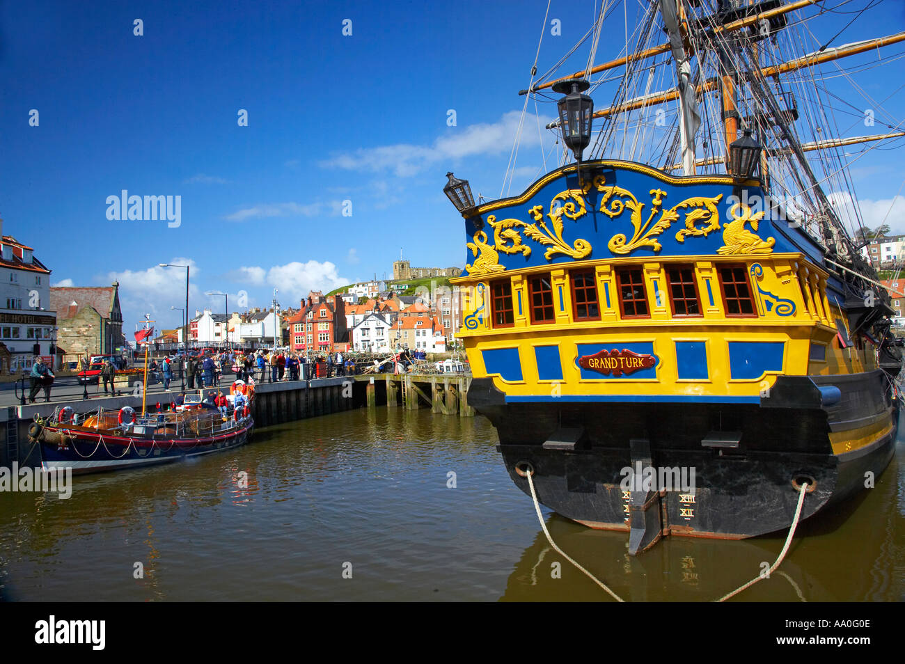 The Grand Turk replica sailing ship used in the TV series Harnblower