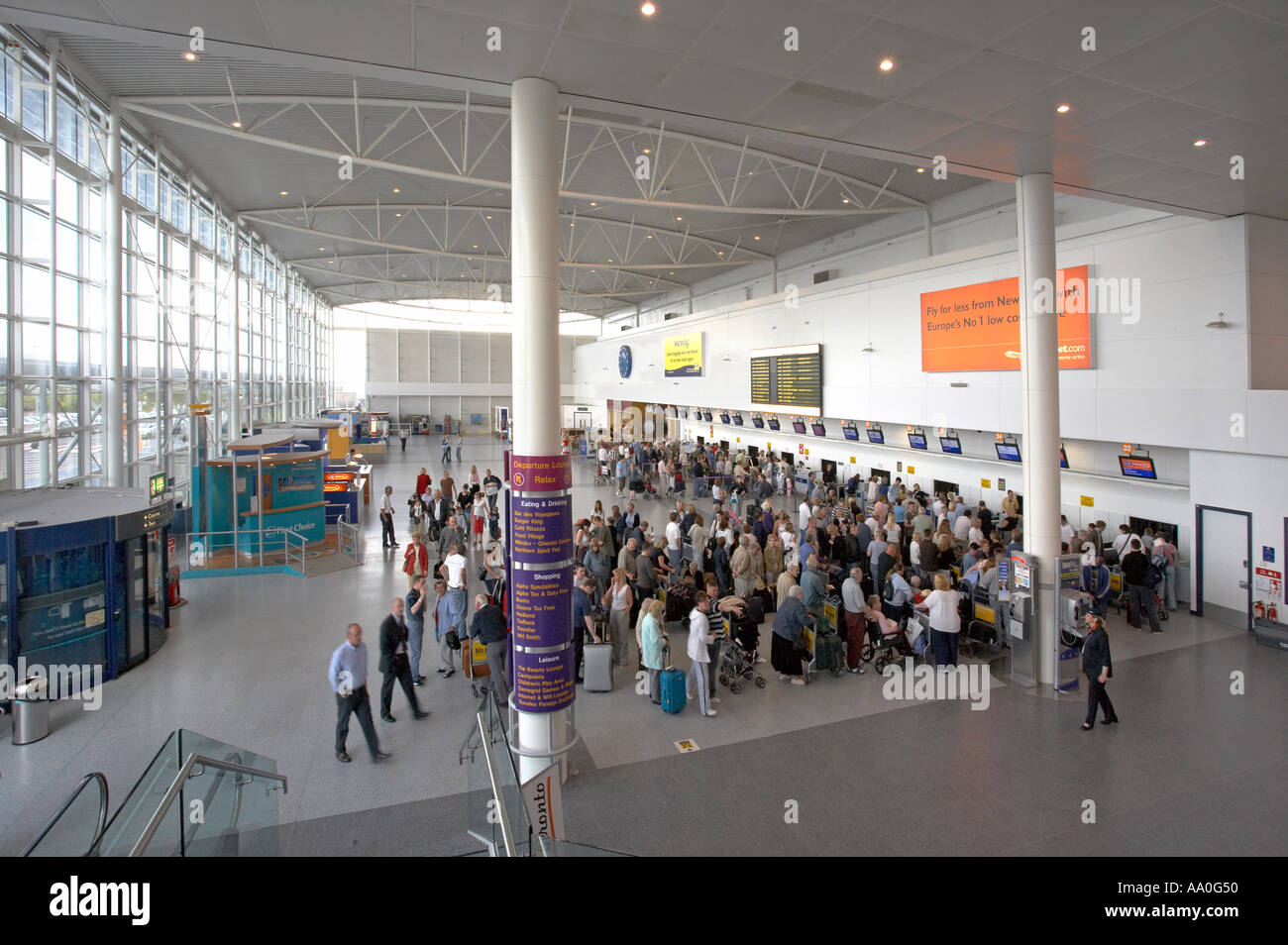 newcastle airport departures concourse tyne and wear northumberland england stock photo alamy