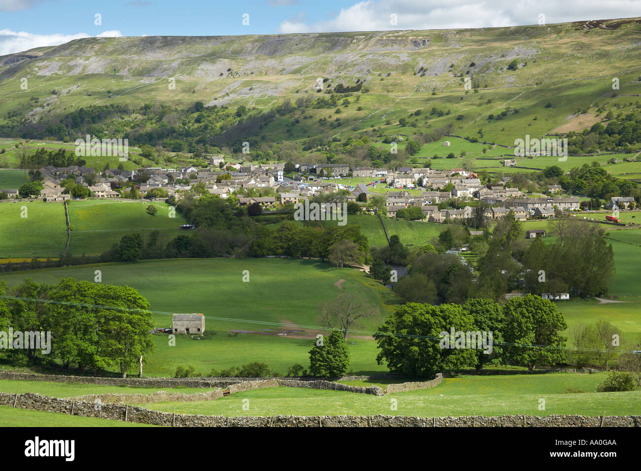 Reeth from Harkerside Swaledale Yorkshire Dales National Park Engalnd Stock Photo
