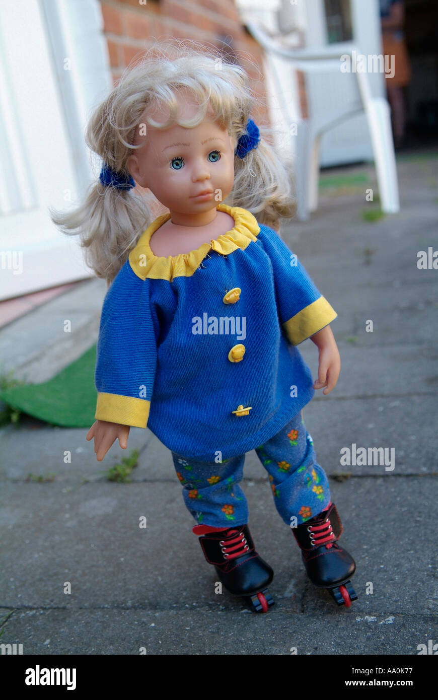 doll with inline skates Stock Photo