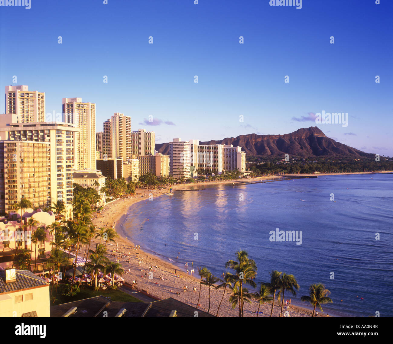 HOTELS WAIKIKI BEACH AND DIAMOND HEAD HONOLULU OAHU HAWAII USA Stock ...