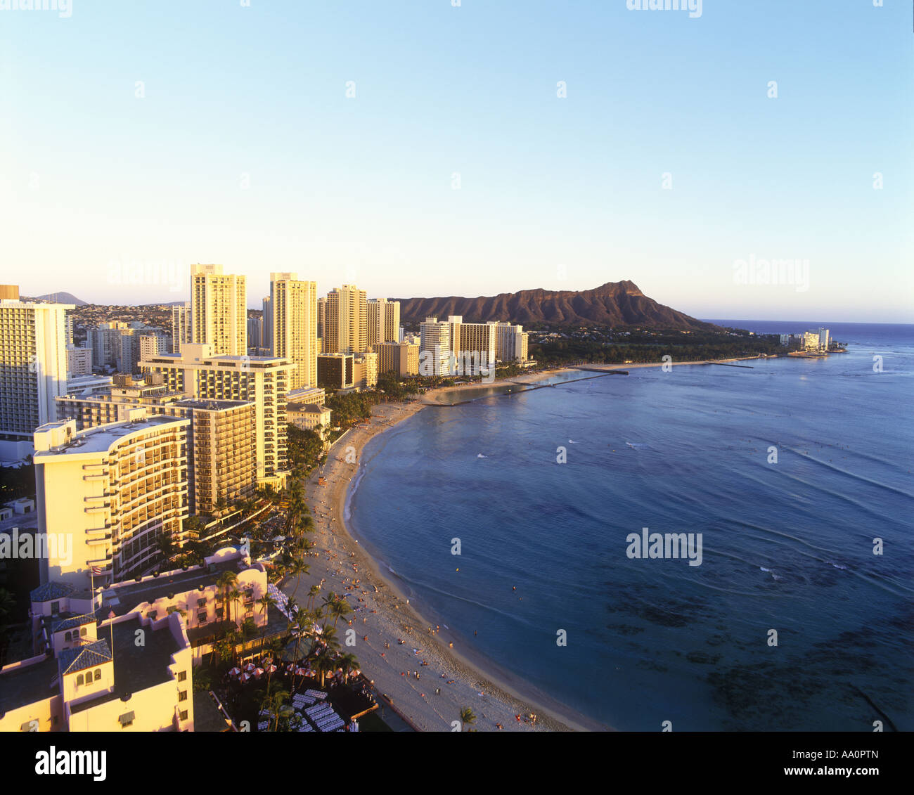 HOTELS WAIKIKI BEACH AND DIAMOND HEAD HONOLULU OAHU HAWAII USA Stock ...