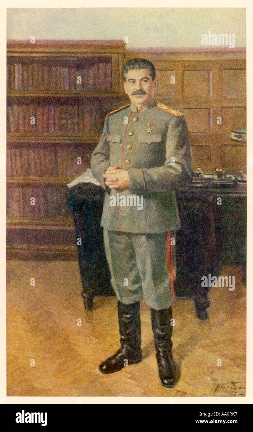 Stalin In Office  Colour Stock Photo