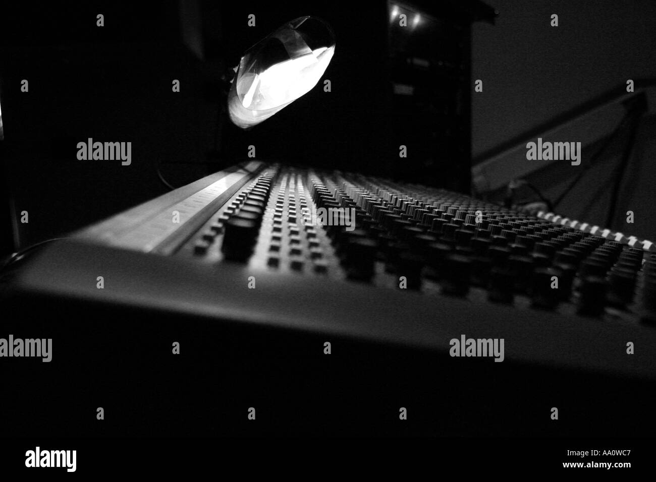 Sound control desk in theatre Scotland 2005  Stock Photo