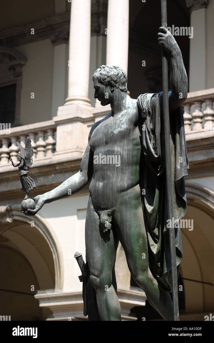 Statue of Napoleon by Canova in the courtyard of the Pinacoteca di Brera  Milan Italy Stock Photo - Alamy