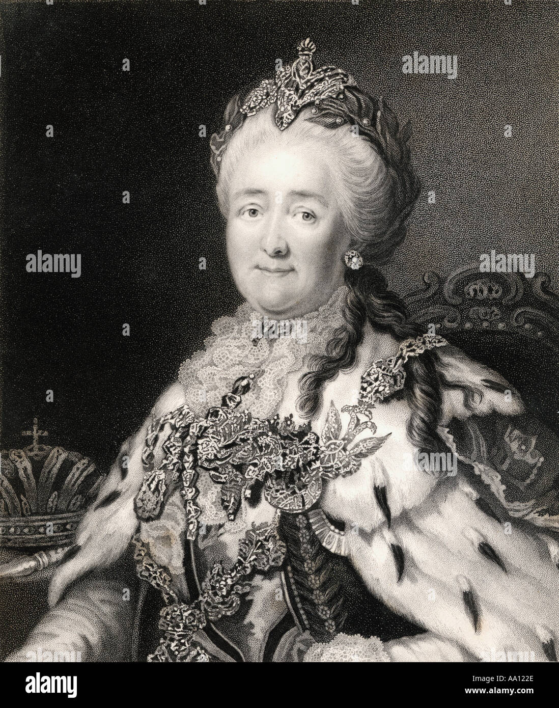 Catherine II aka Catherine the Great, 1729 -1796.   German born Empress of Russia. Stock Photo
