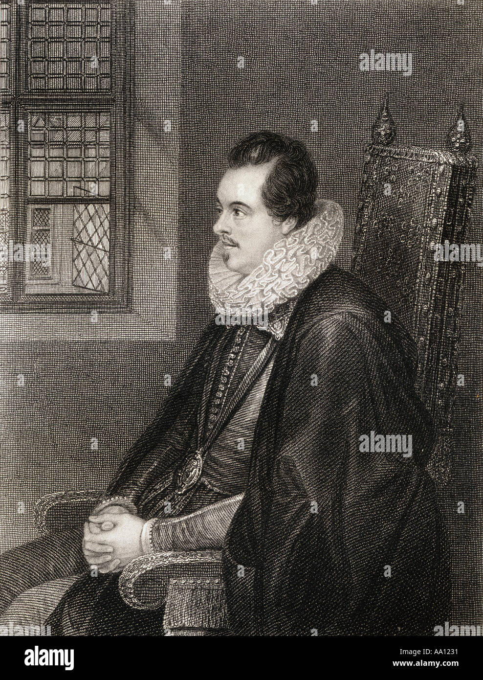 Charles Blount, 8th Baron Mountjoy, 1st Earl of Devonshire, 1563 –1606.  English nobleman and soldier. Stock Photo