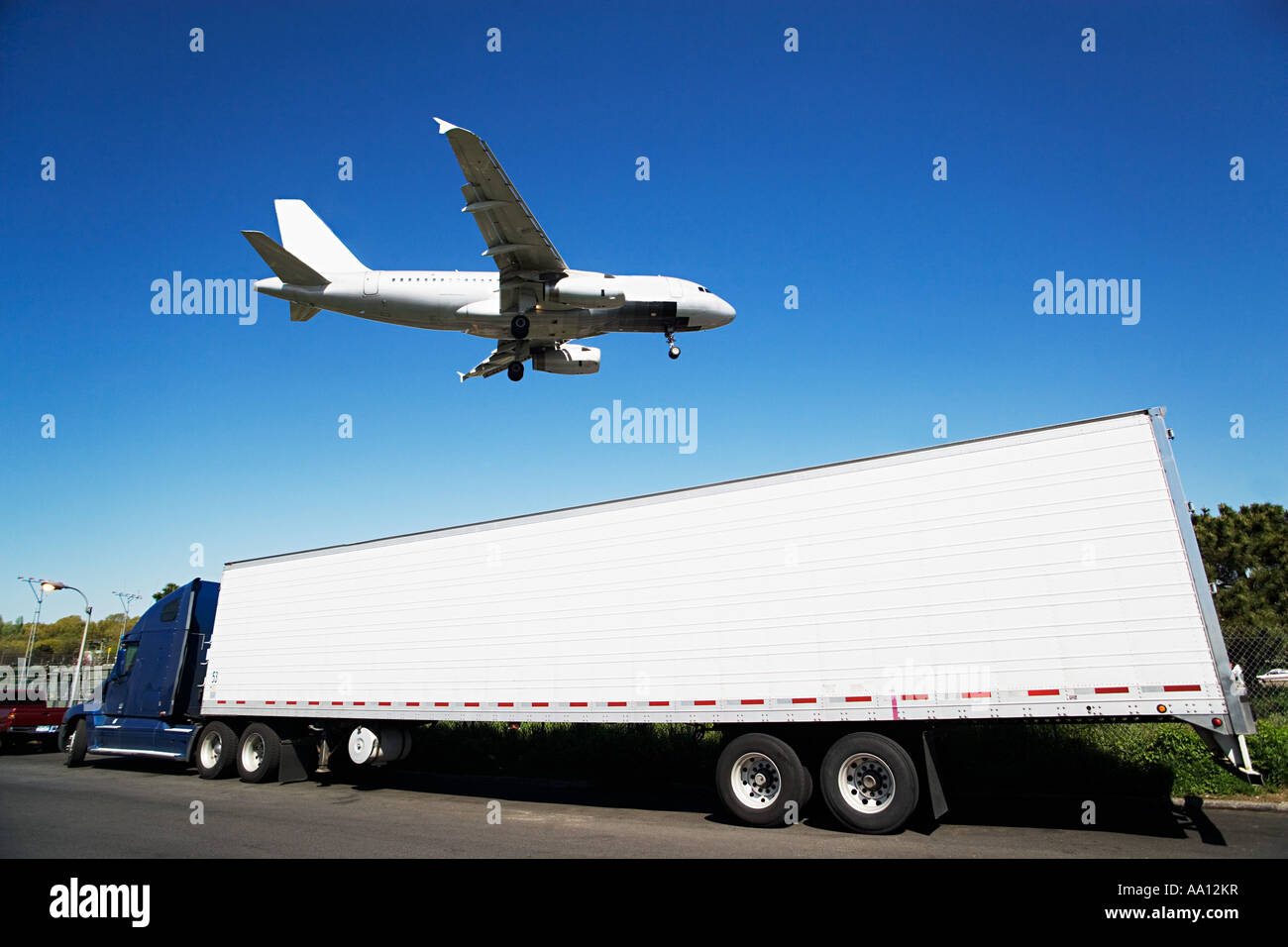 Truck and a plane Stock Photo Alamy