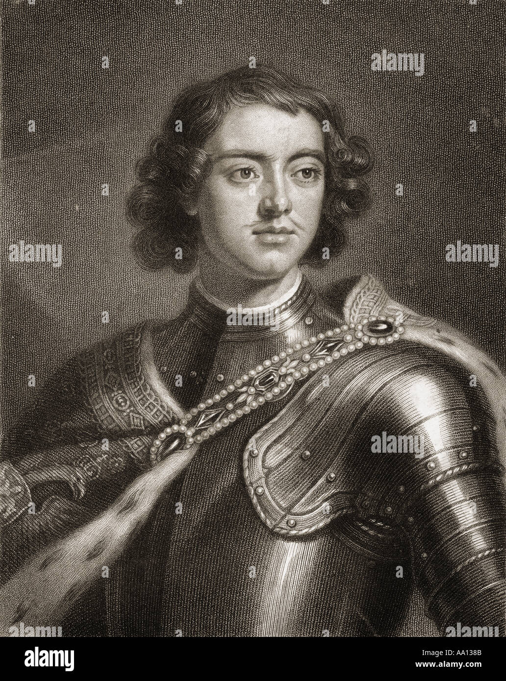 Peter the Great, aka Peter I or Peter Alexeyevich ,1672 - 1725.Tsar of Russia. Stock Photo