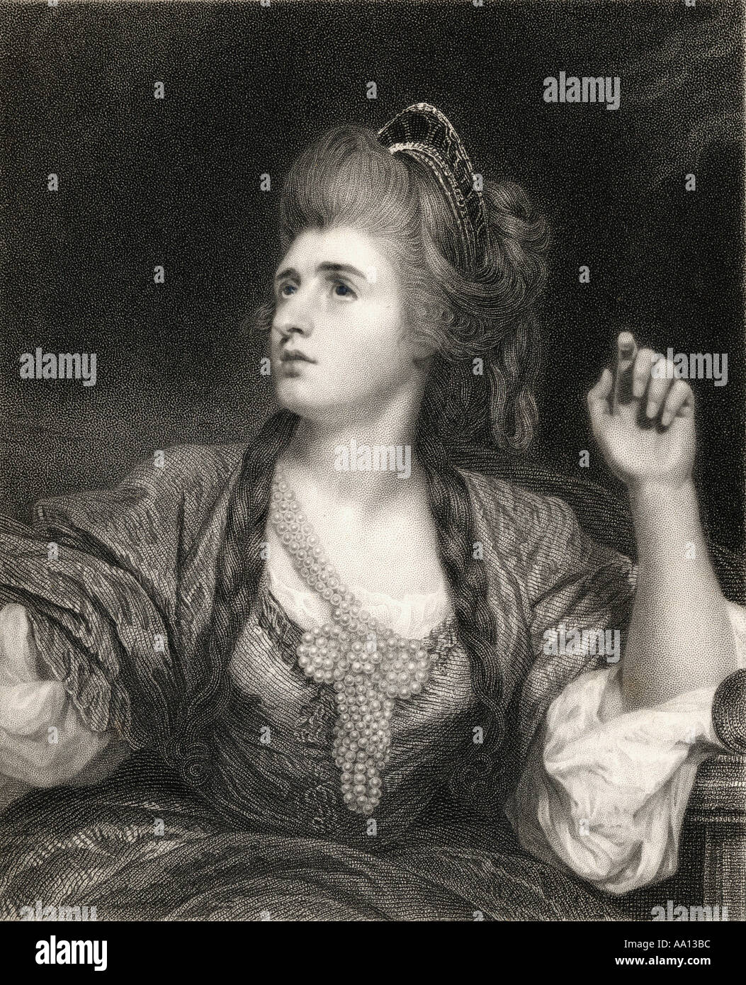 Sarah Siddons, née Kemble,1755 - 1831. One of the greatest English tragic actresses. Stock Photo