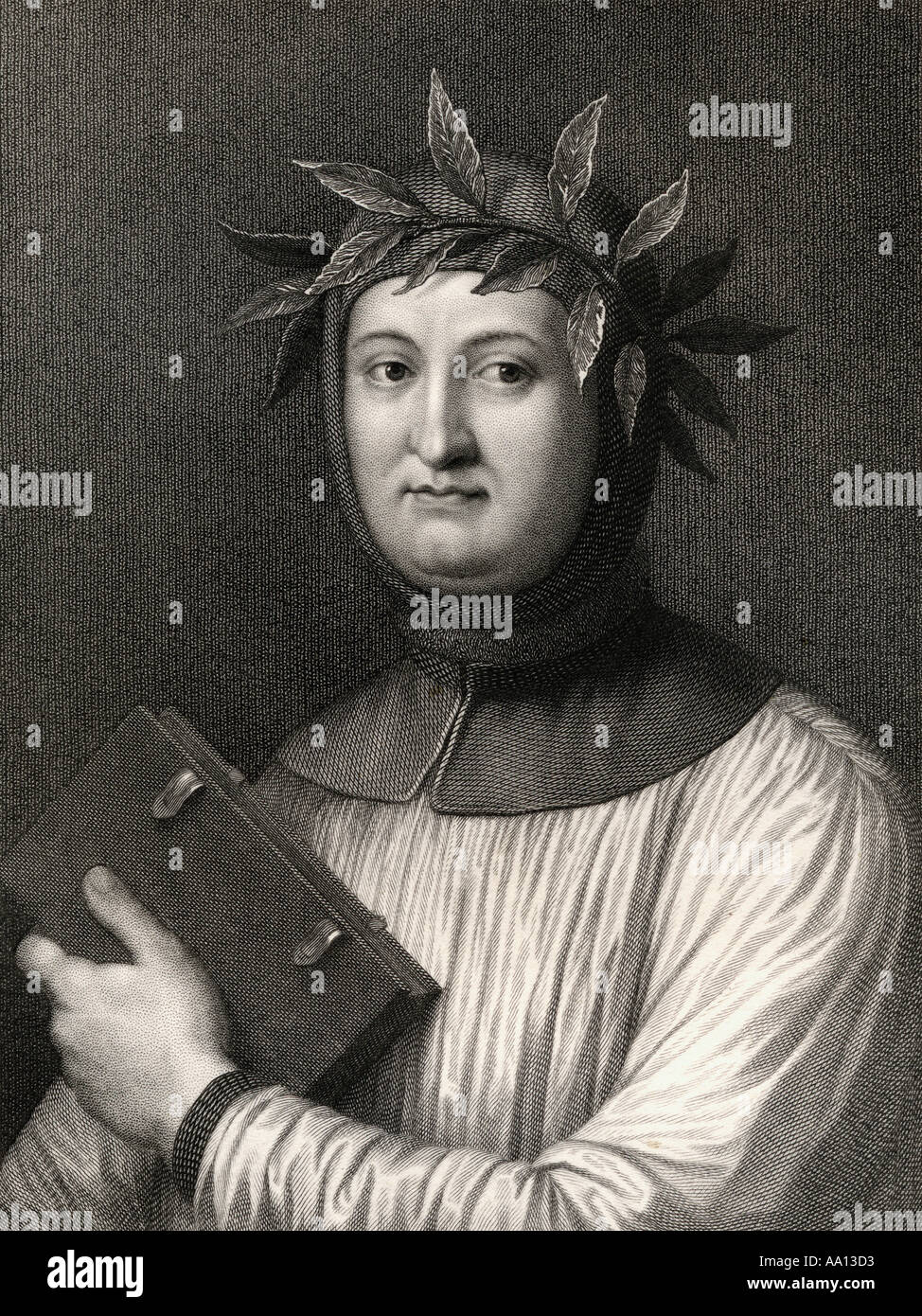 Francesco Petrarca aka Petrarch, 1304 - 1374. Italian scholar, poet and humanist. Stock Photo