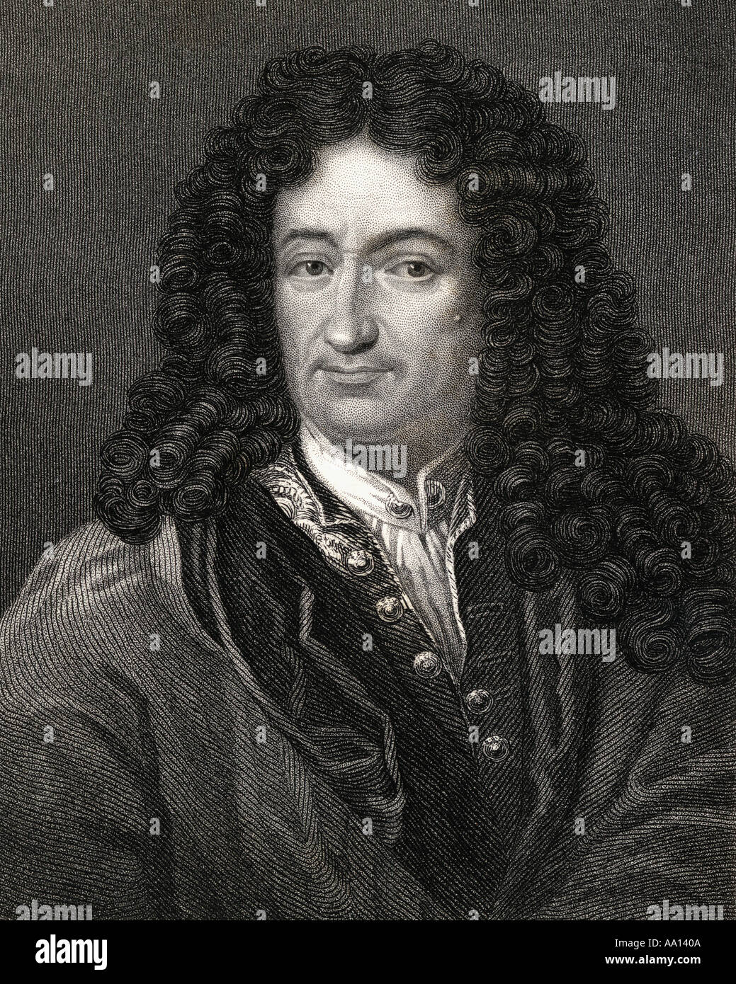 Gottfried Wilhelm (von) Leibniz or Leibnitz,1646 - 1716. German polymath, and philosopher in the history of mathematics and the history of philosophy. Stock Photo