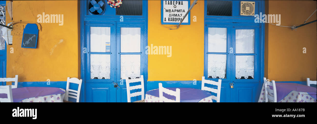 Taverna at Hydra Greece Stock Photo