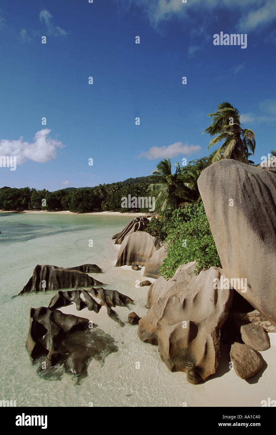 Seychelles Digue s Island Source d Argent s Cove Stock Photo