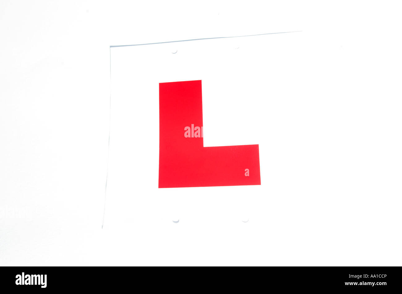 Learner L plates against white background Stock Photo