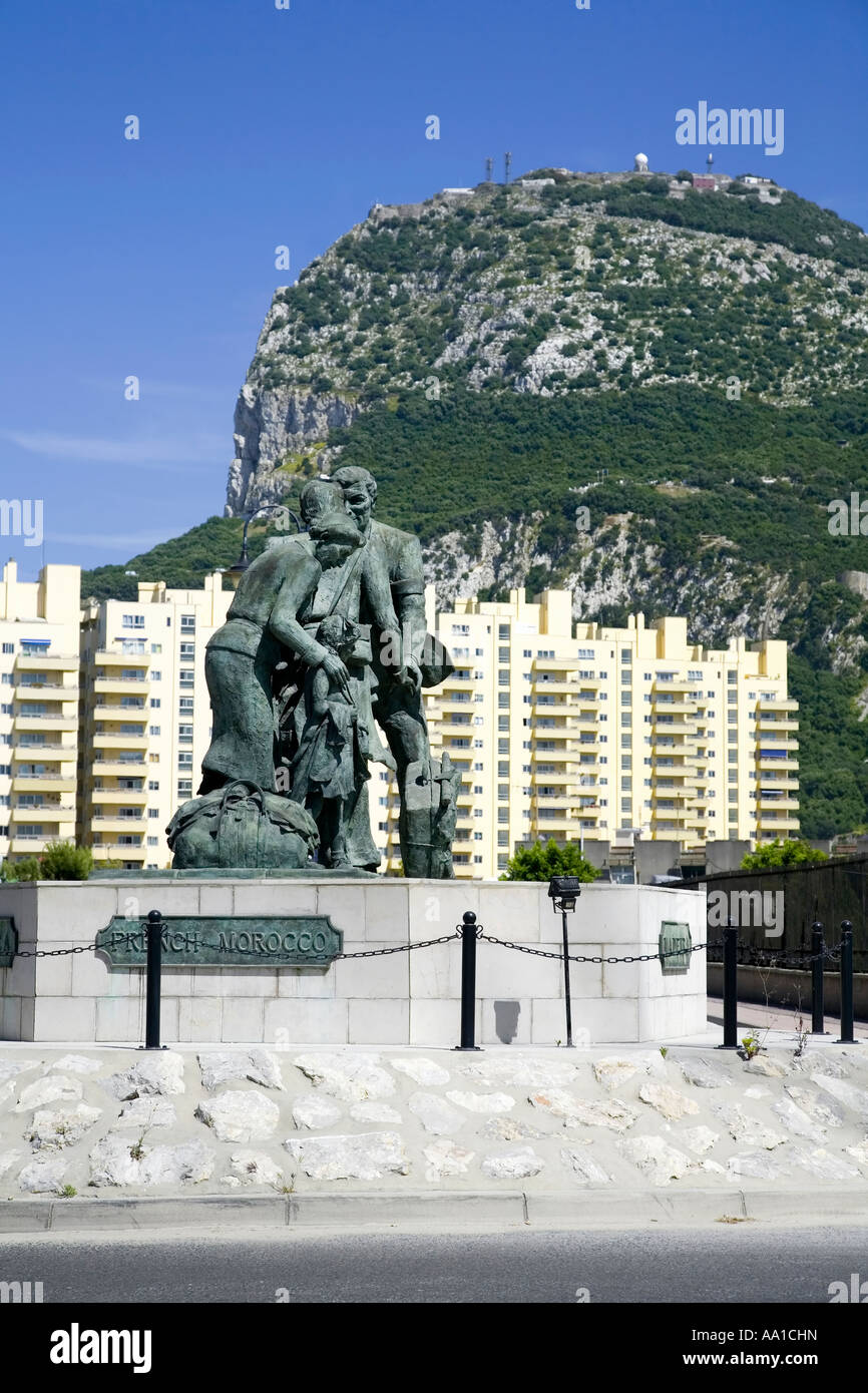 The monument to the world war 2 gibraltar evacuees gibraltar Stock
