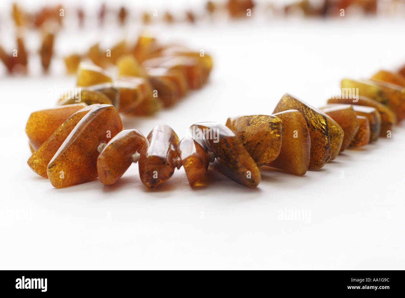 Amber necklace Stock Photo