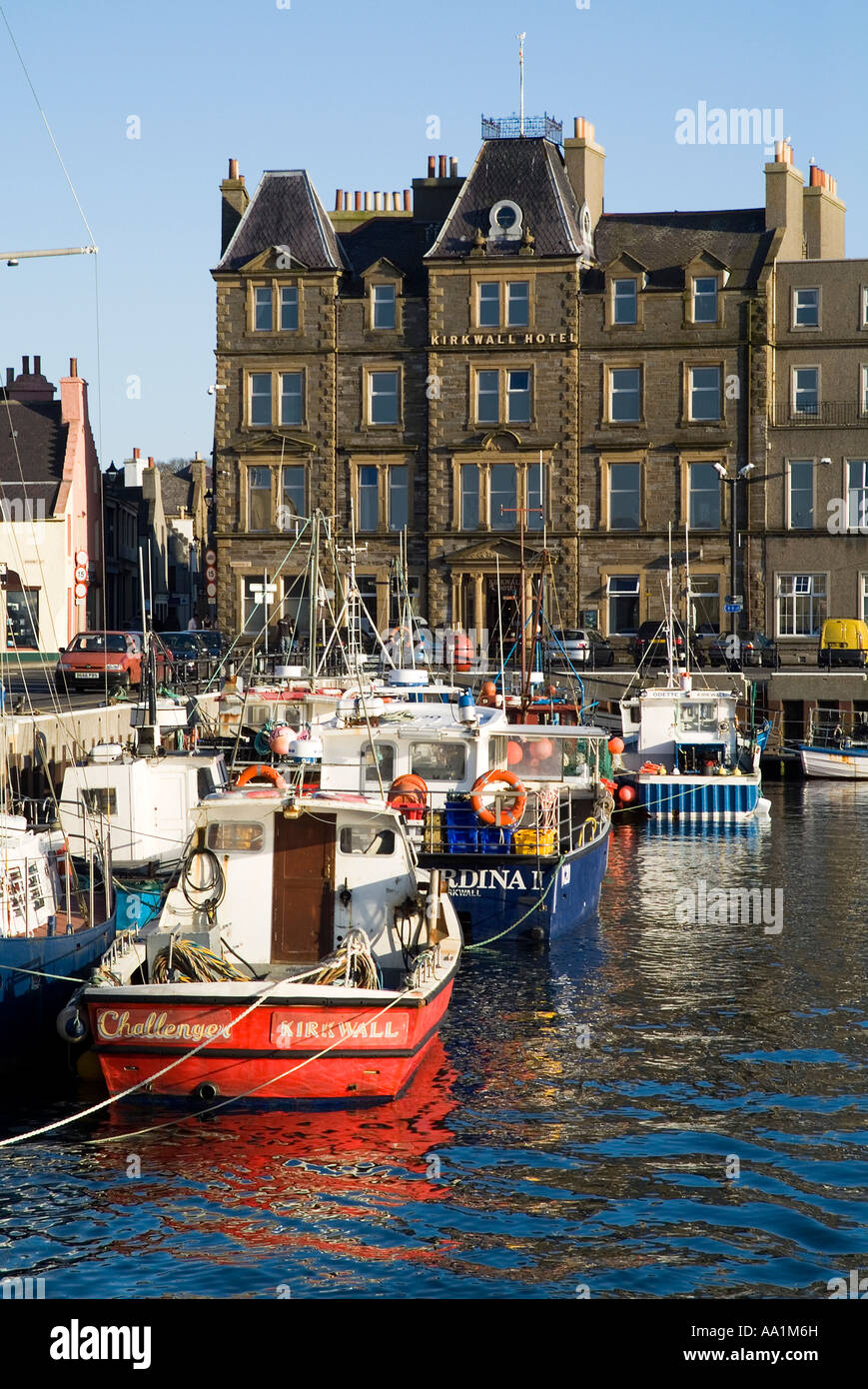 dh Kirkwall harbour KIRKWALL ORKNEY Fishingboats at quayside Kirkwall ...