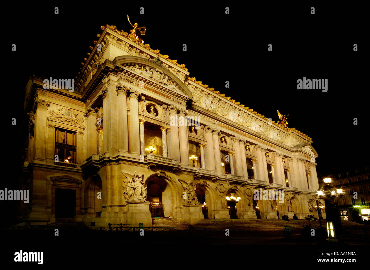 Opera House In The Night Paris France Stock Photo 4075833 Alamy