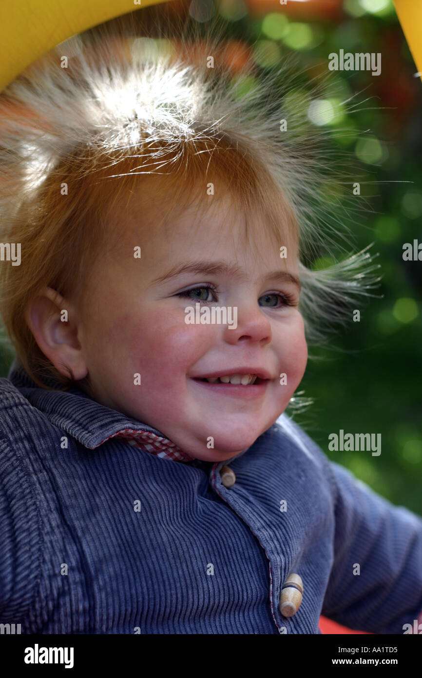 2 Year Old Girl With Frizzy Hair From Effects Of Static