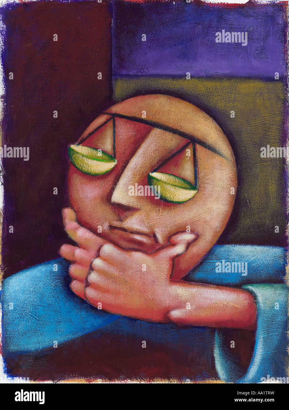 Person with Scales for Eyes Stock Photo Alamy