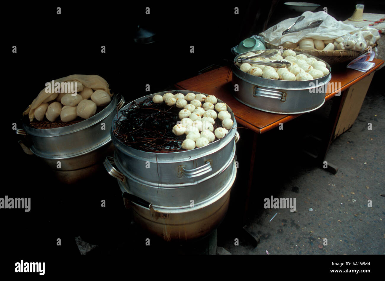 Traditional Dumplings Wanxian market Yangtze China Asia Stock Photo
