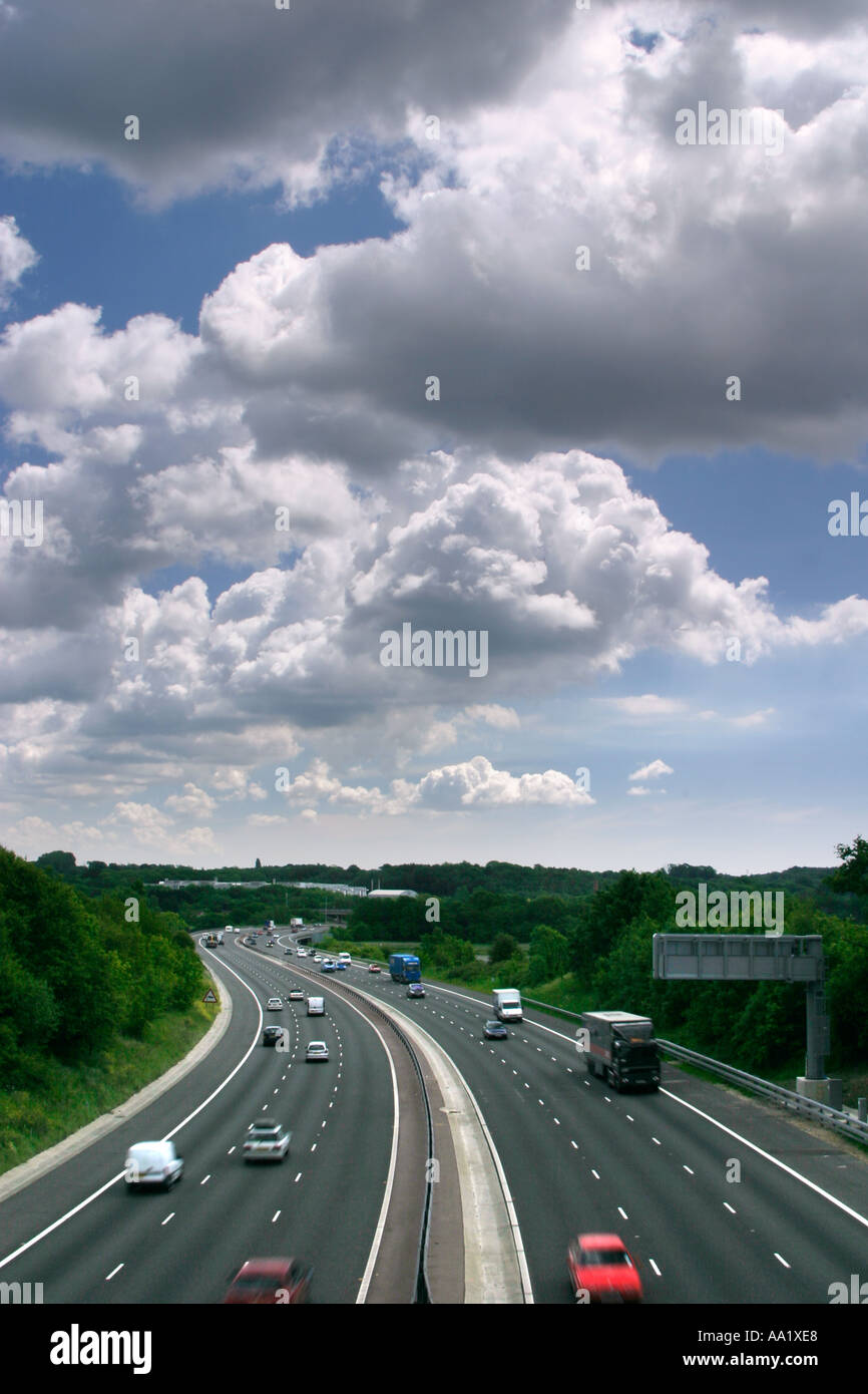 Clouds Over M27 Motorway Stock Photo