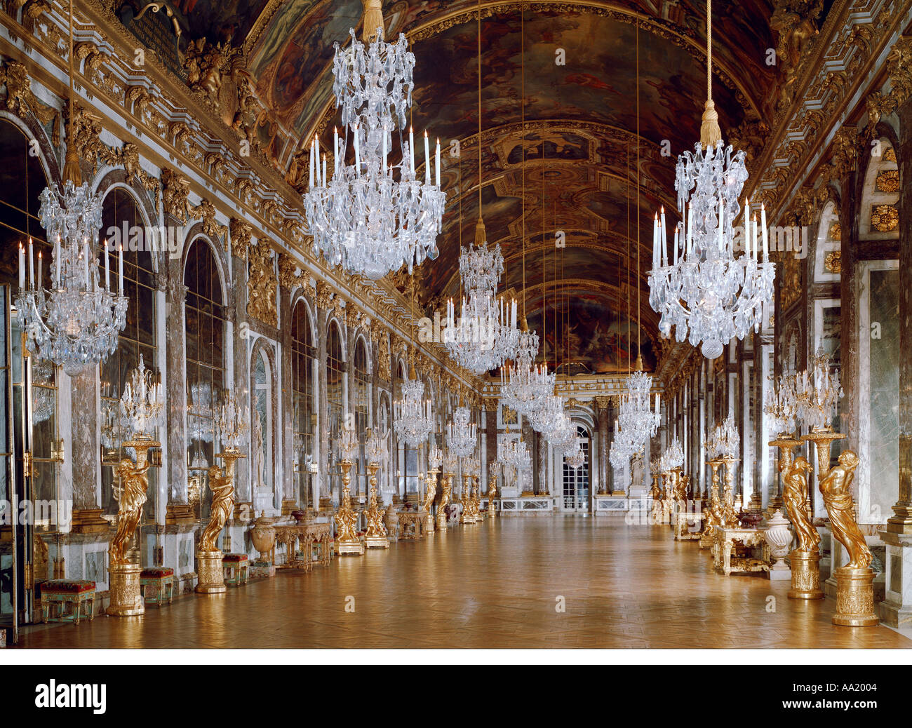 Palace of Versailles Galerie des Glaces Stock Photo