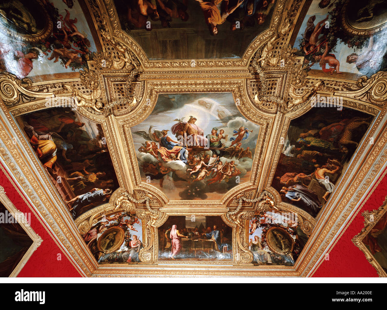 Palace Of Versailles Salon De Mercure Plafond Stock Photo Alamy