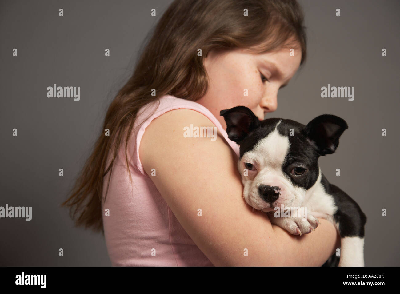 Girl with Dog Stock Photo