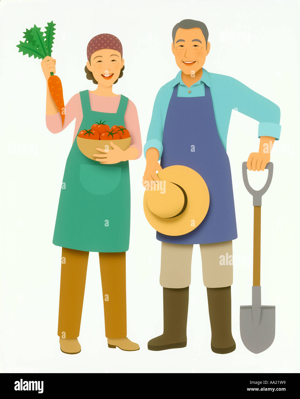 Farmer Couple With Pitchfork