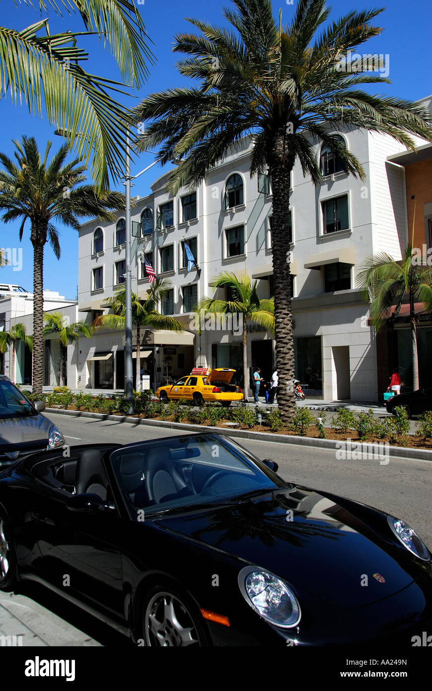 Shops on North Rodeo Drive, Beverly Hills Los Angeles, California USA ...