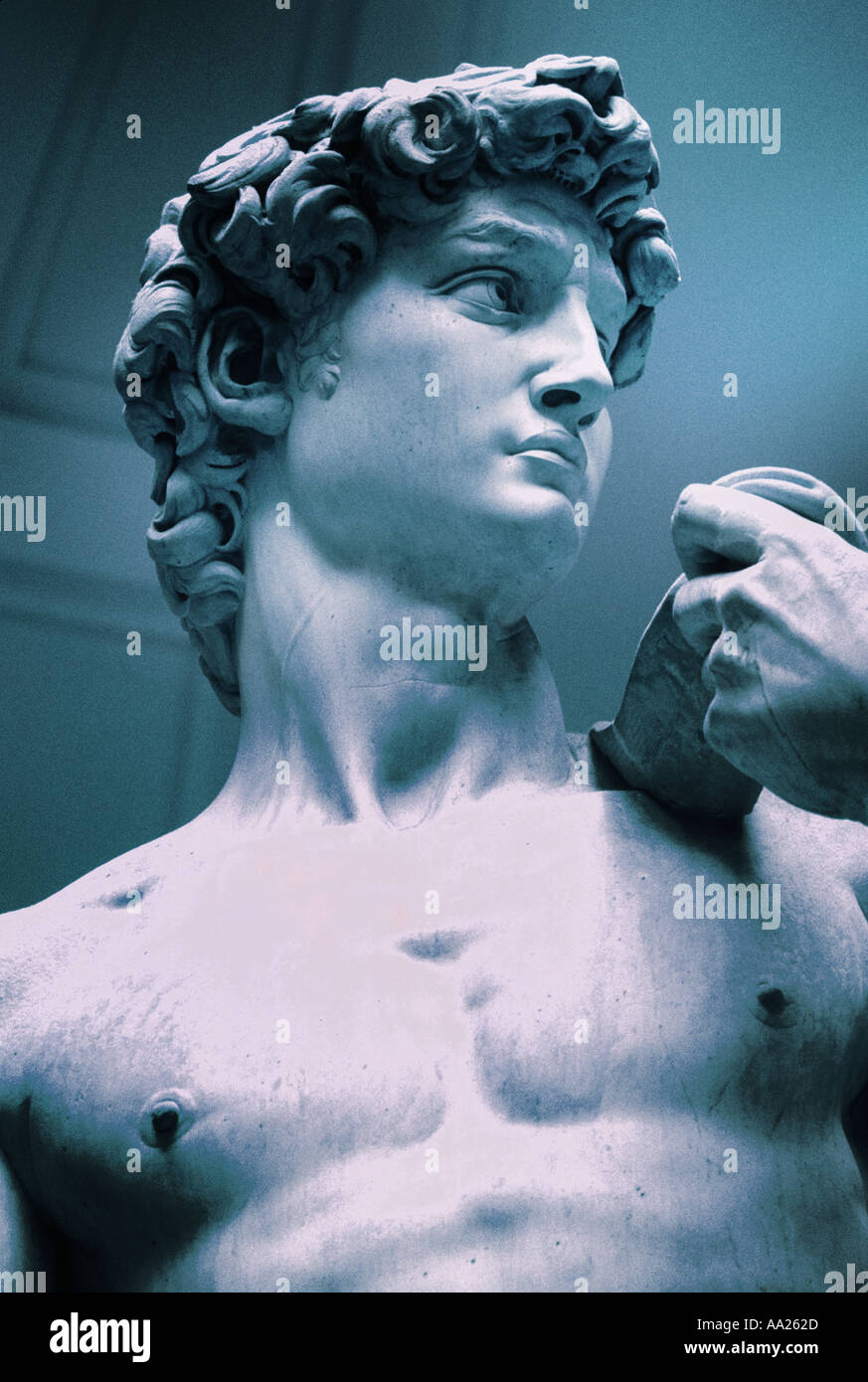 detail of the David by Michelangelo in the Galleria della Accademia Florence Italy Stock Photo