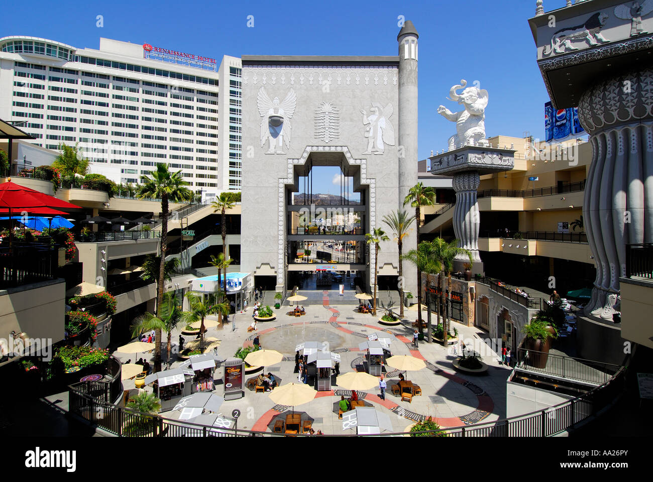 Babylon Courtyard Hollywood & Highland Centre Stock Photo