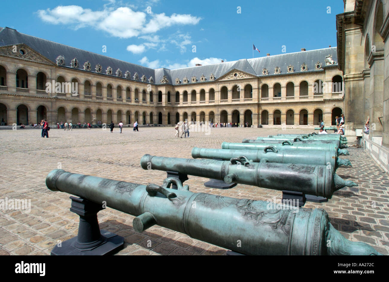 Courtyard of  La Musee de l'Armee (Army Museum), Les Invalides, Paris, France Stock Photo